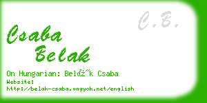 csaba belak business card